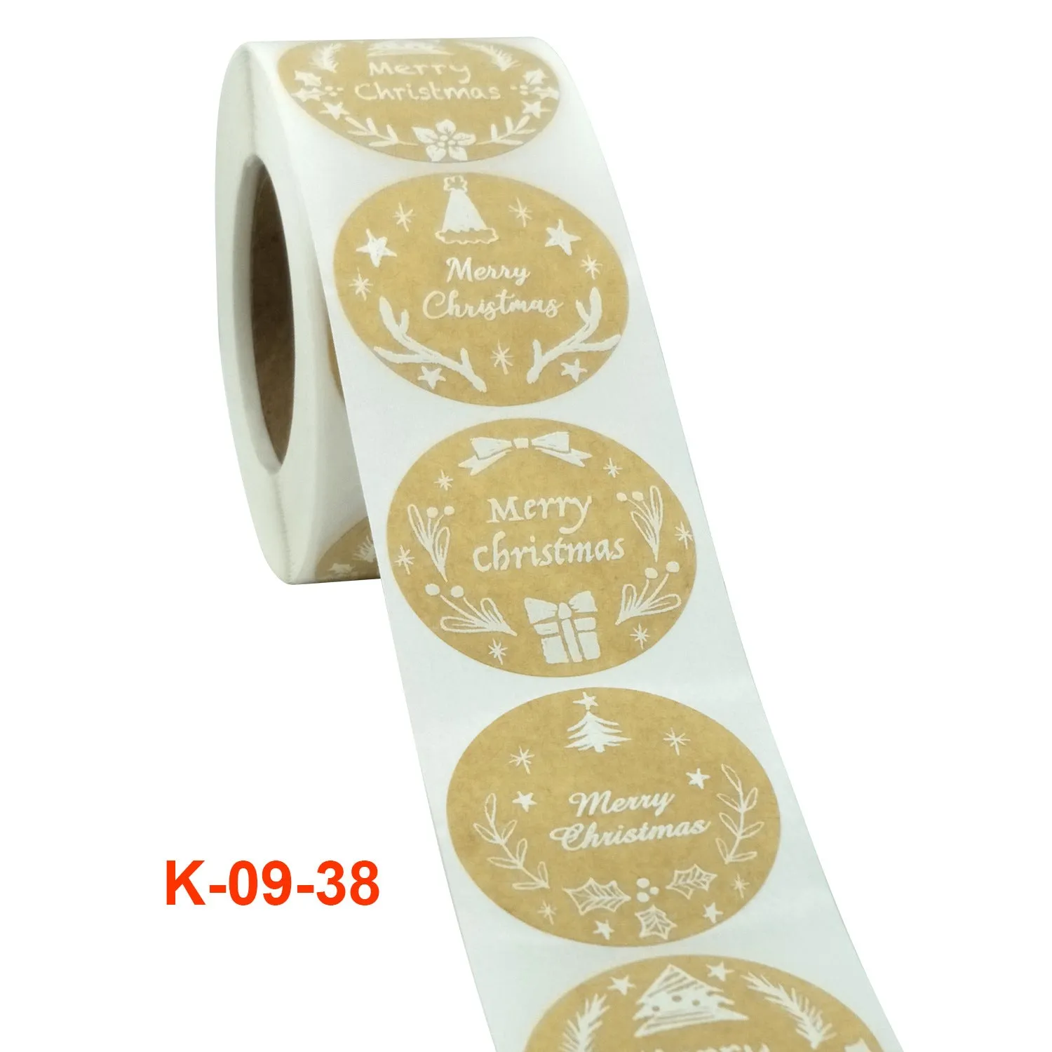 2 Rolls Christmas White Font Holiday Decoration Sticker Labels