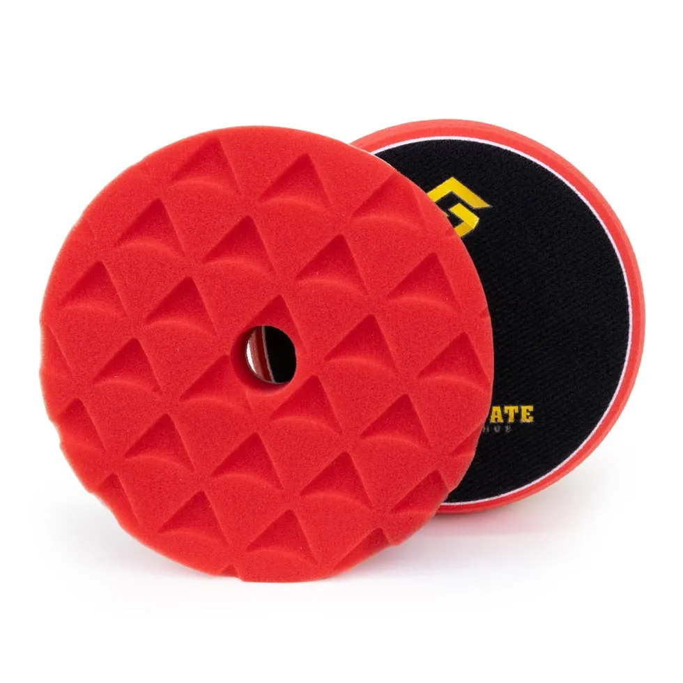 5" Diamond Foam Pads, Light Finishing, Red