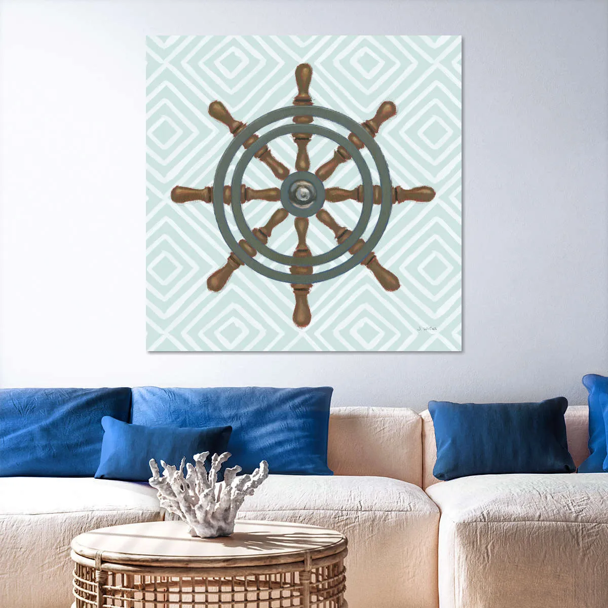 A Day At Sea Aqua Wall Art