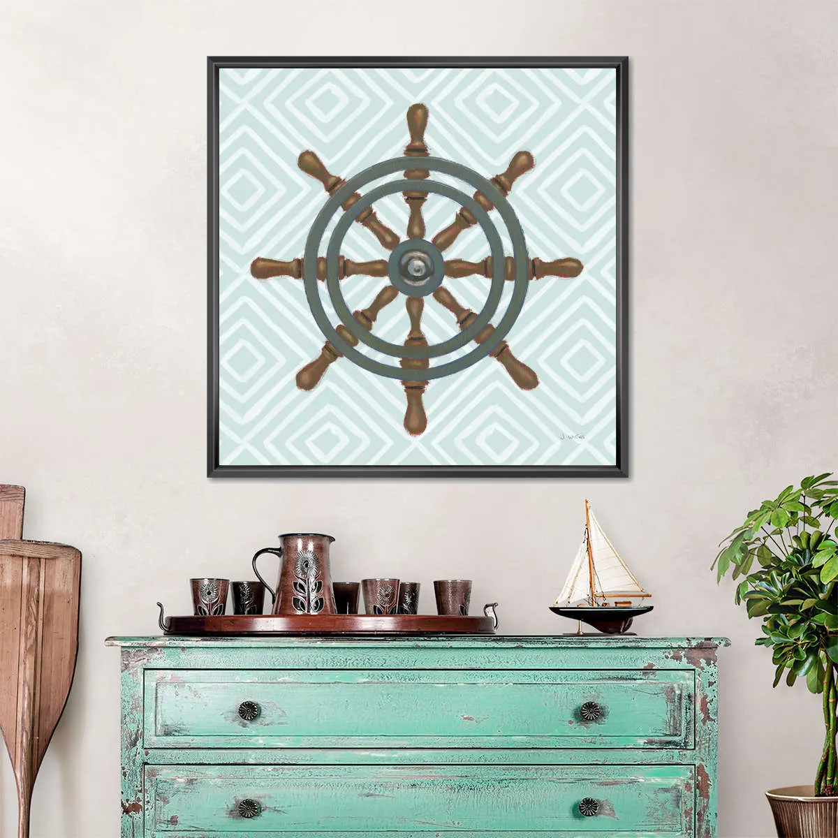 A Day At Sea Aqua Wall Art