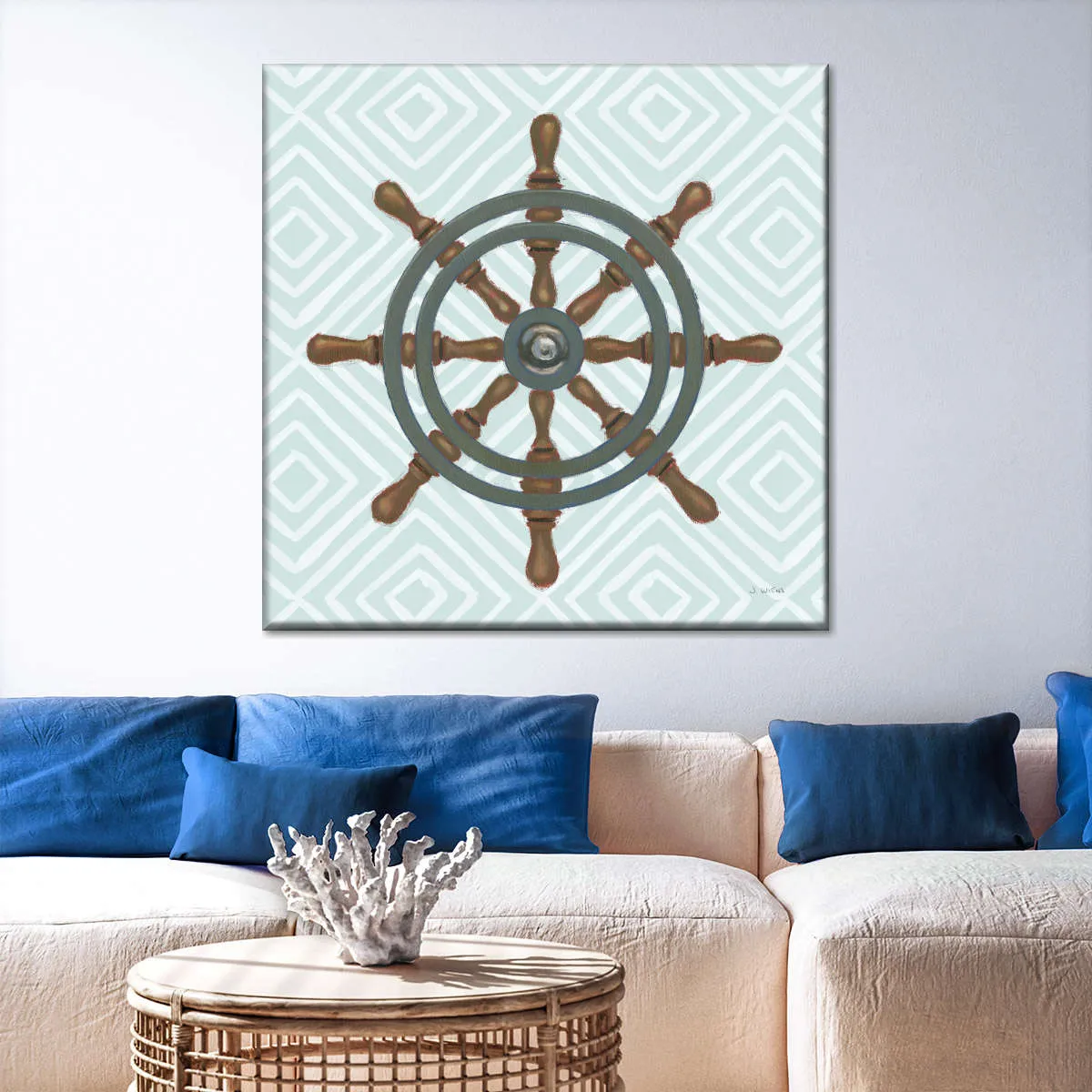 A Day At Sea Aqua Wall Art