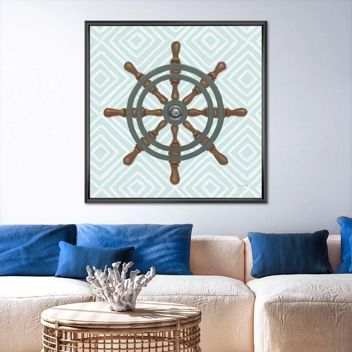 A Day At Sea Aqua Wall Art