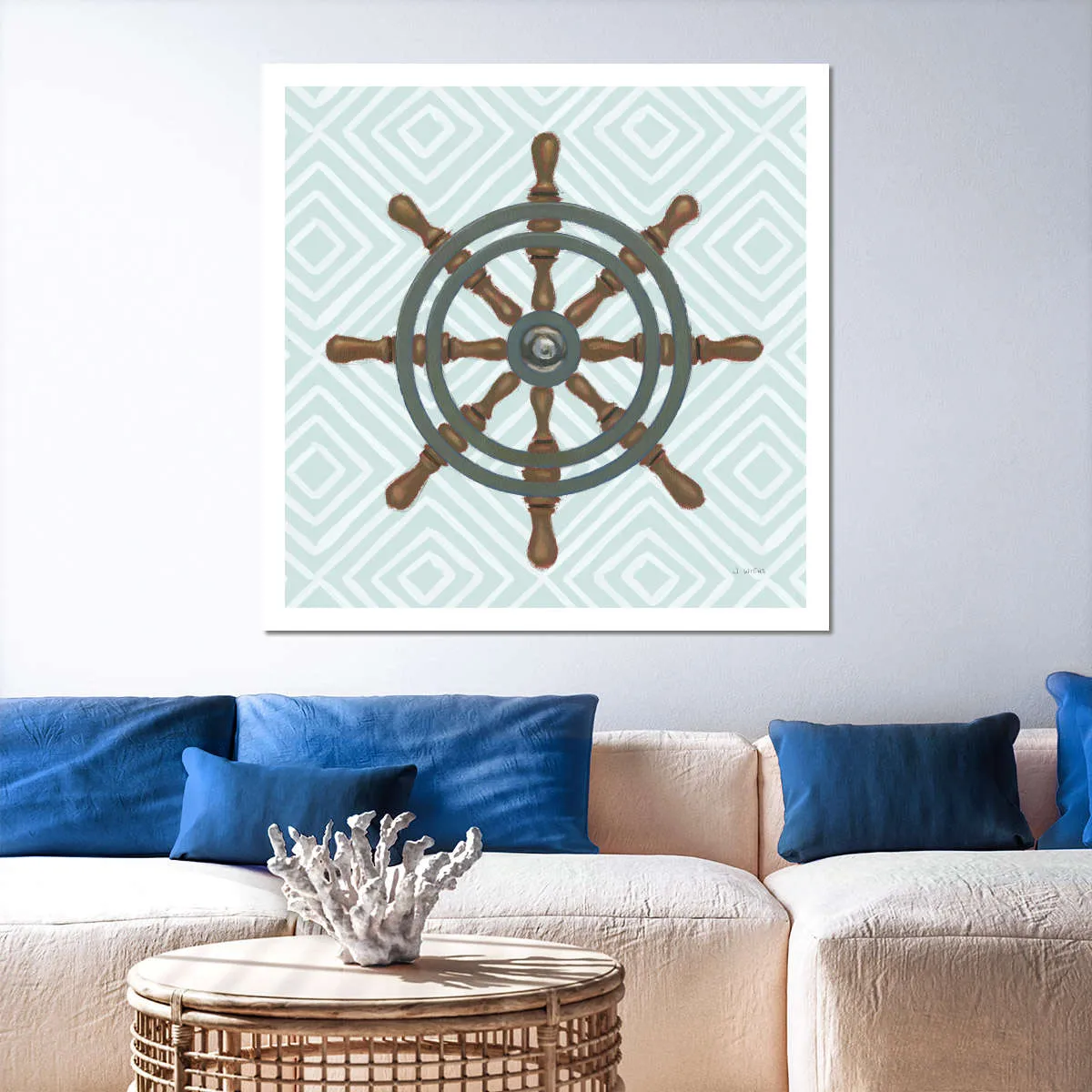 A Day At Sea Aqua Wall Art