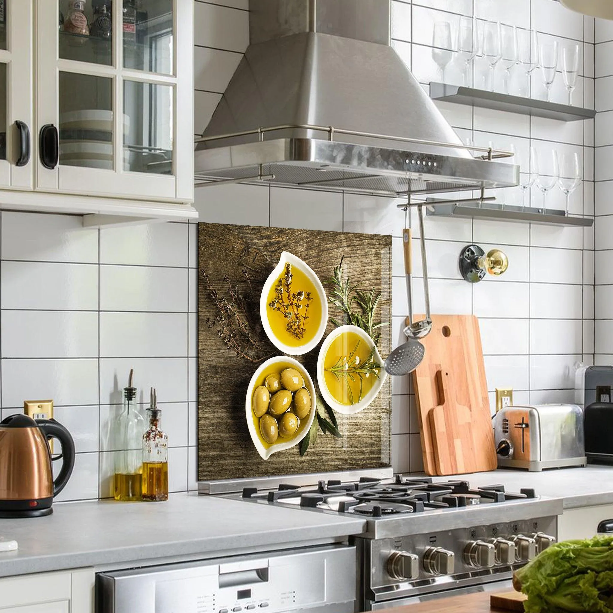 Aegean Olive Oil | Glass Printed Backsplash for your Kitchen