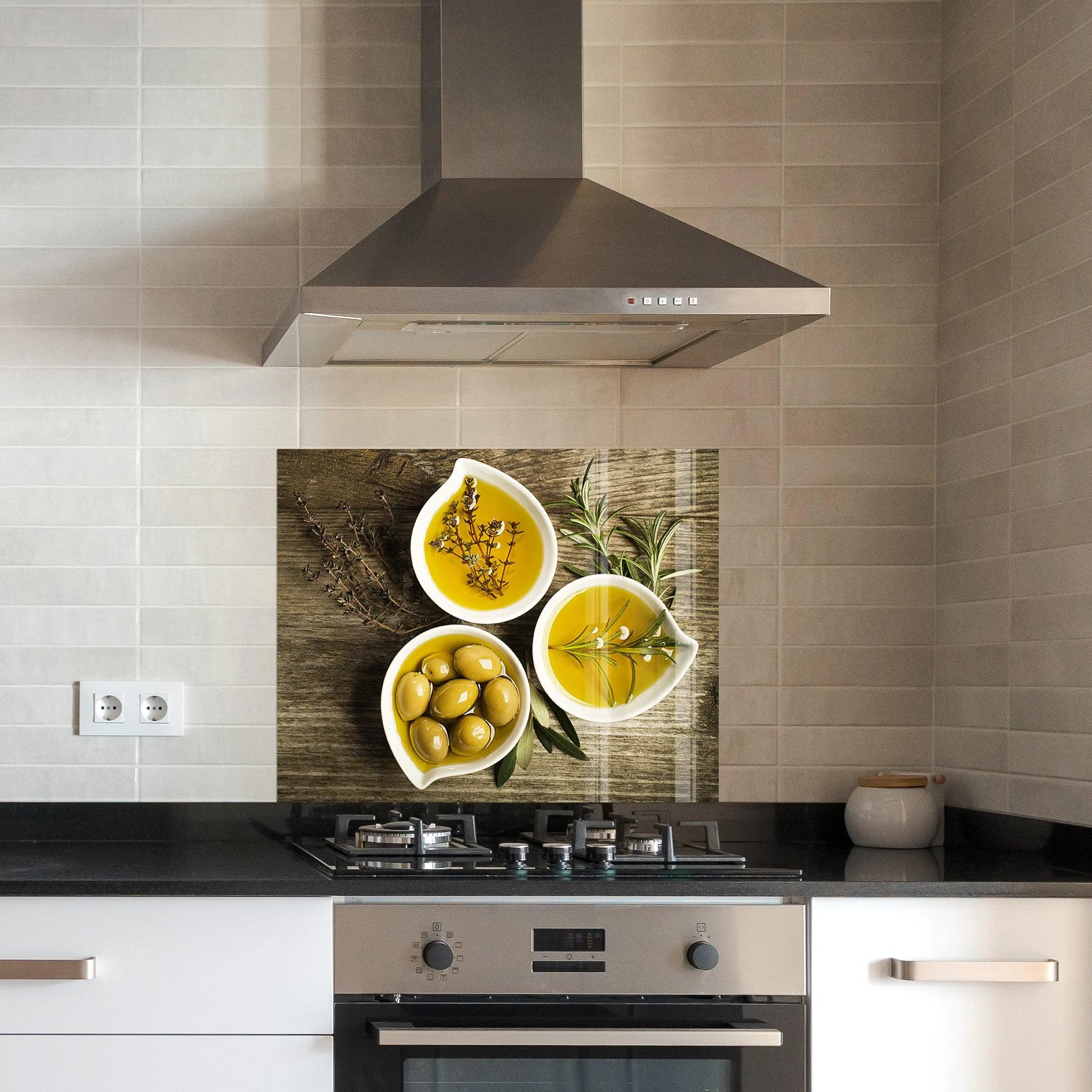 Aegean Olive Oil | Glass Printed Backsplash for your Kitchen