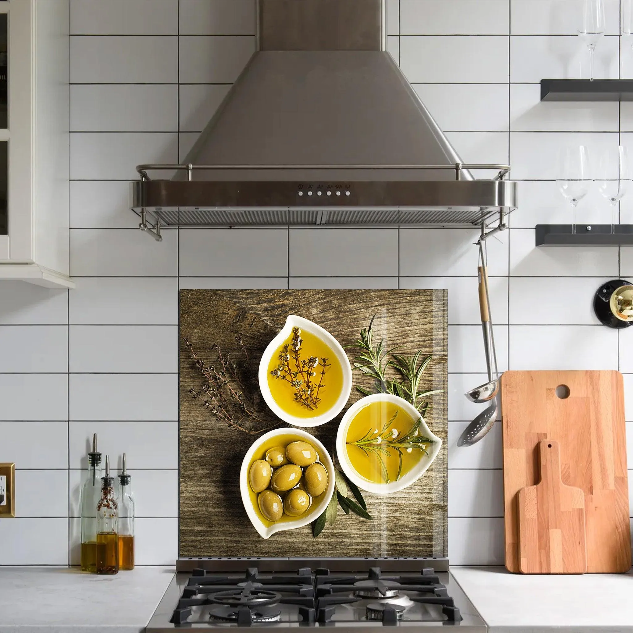 Aegean Olive Oil | Glass Printed Backsplash for your Kitchen