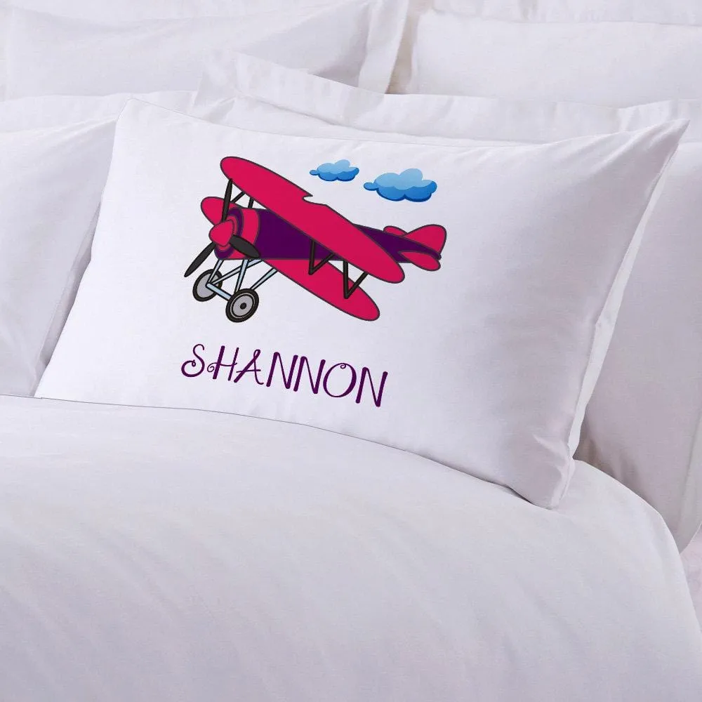 Airplane Personalized Kids Sleeping Pillowcase