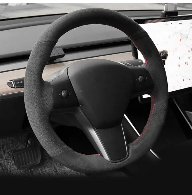 Alcantara Steering Wheel Cover for Tesla Model 3 / Y