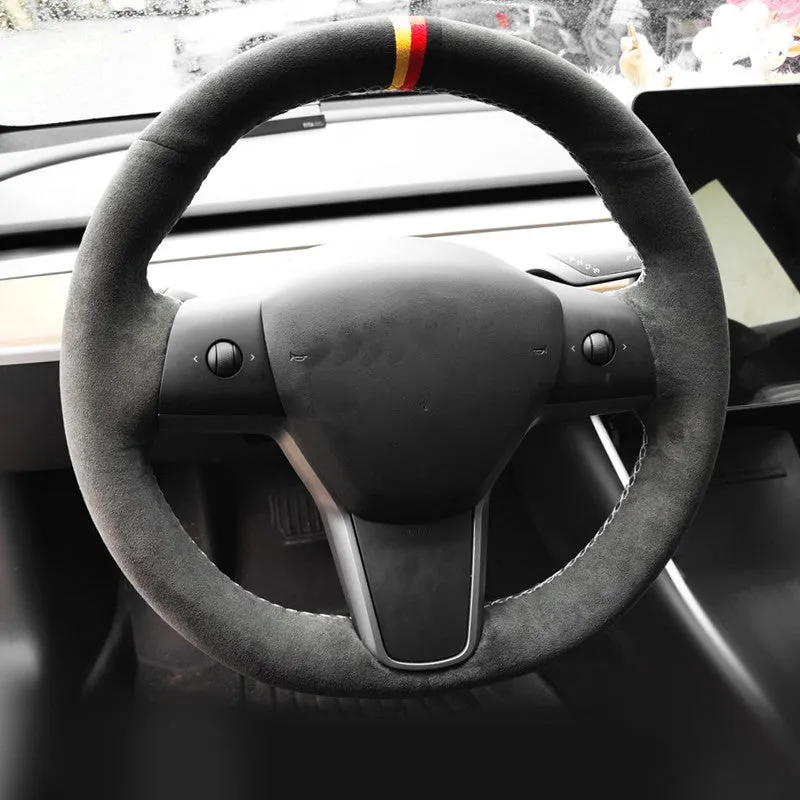 Alcantara Steering Wheel Cover for Tesla Model 3 / Y