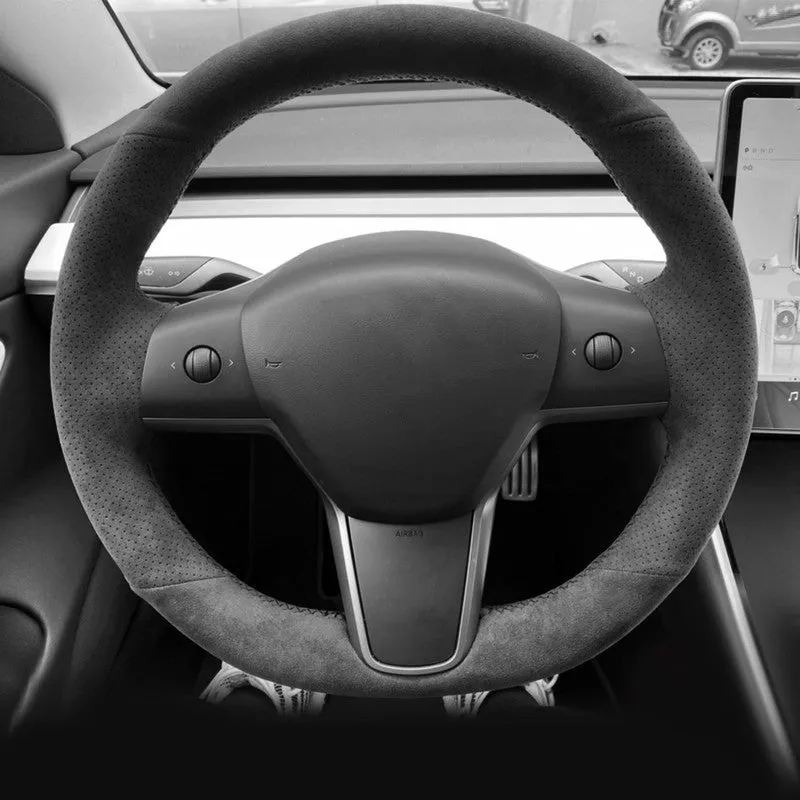 Alcantara Steering Wheel Cover for Tesla Model 3 / Y