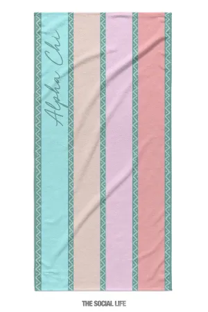 Alpha Chi Omega Island Stripe Towel