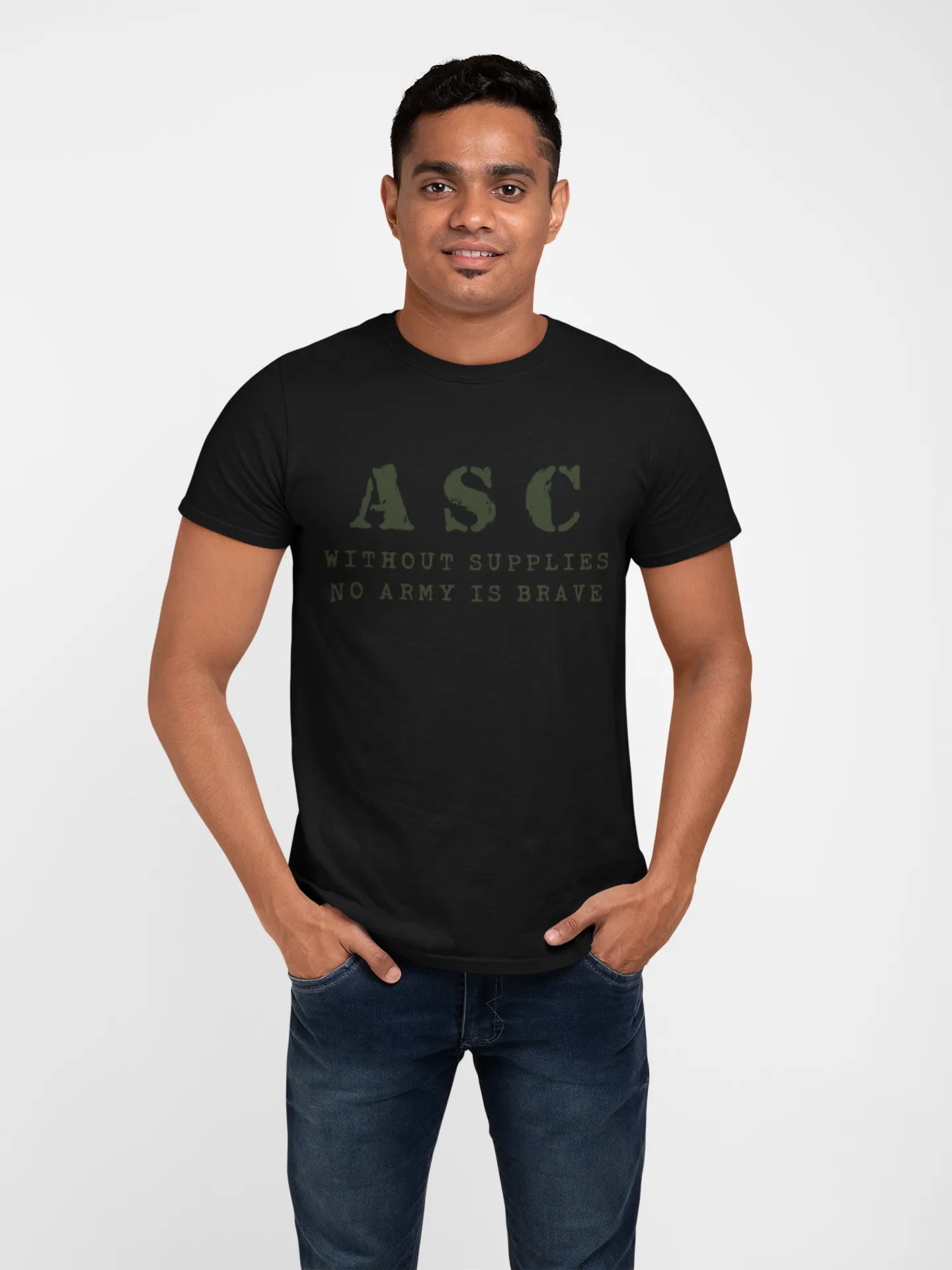 ASC T-shirt - ASC, Without Supplies, No Army Is Brave (Men)