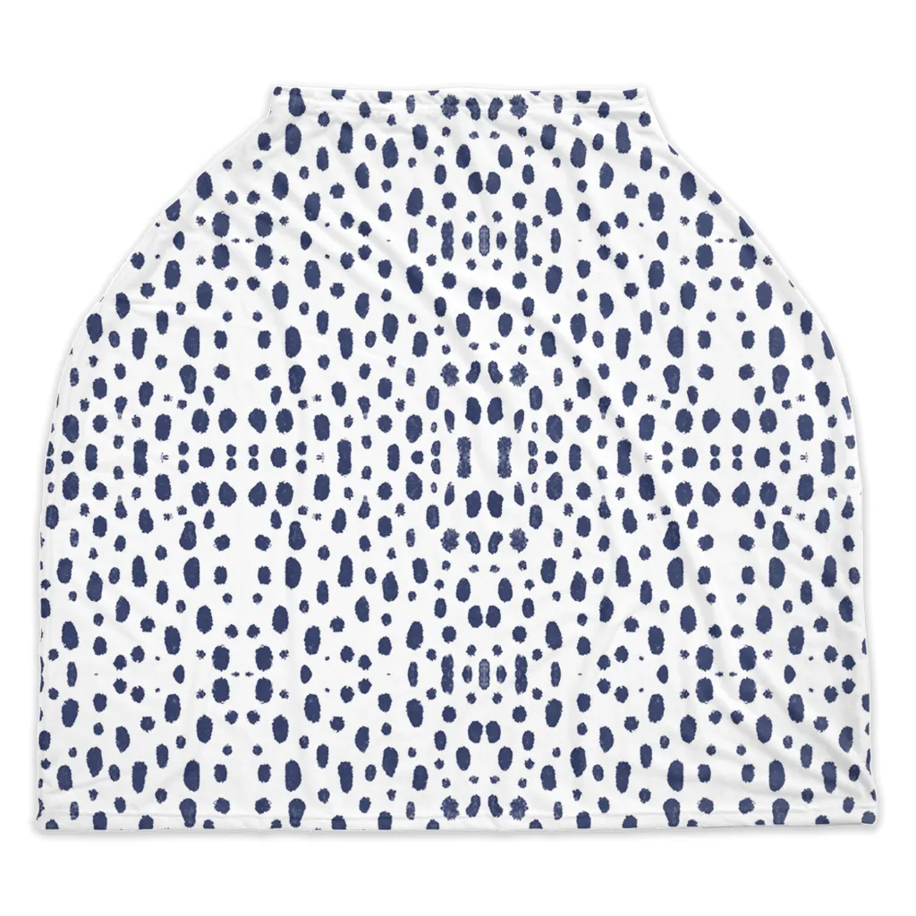 Baby Car Seat Cover - Spots on Spots Blue