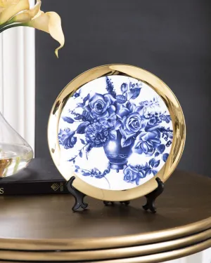 Bouquet of Flowers Blue & White Decorative Plate - 8"