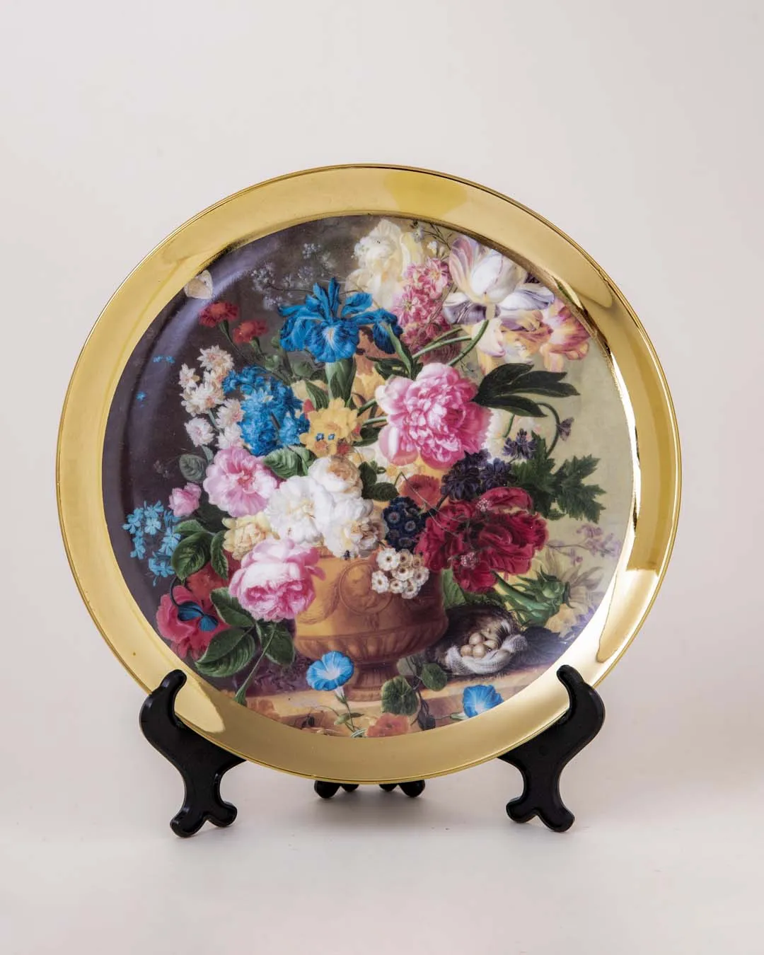 Bouquet of Flowers Gold Decorative Plate - 8"