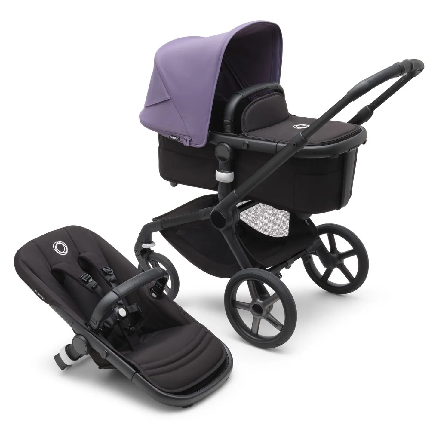 Bugaboo Fox 5, Cabriofix i-Size and Base Travel System - Black/Midnight Black/Astro Purple