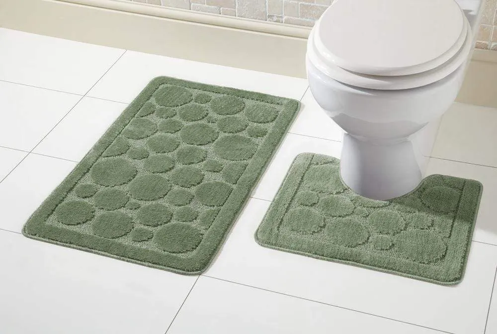 Cali Bath Mat Set Luxury Super Soft Non-Slip Ultra Absorbent Bathroom Mats in Multiple Colours and Sizes for Comfort and Safety by OLIVIA ROCCO