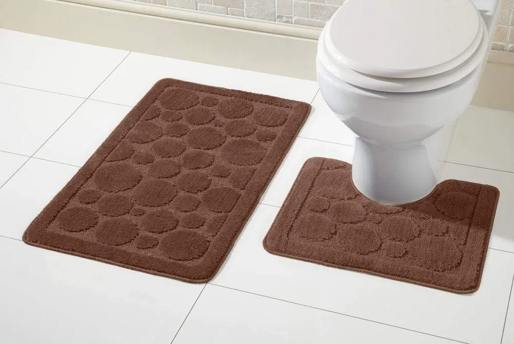 Cali Bath Mat Set Luxury Super Soft Non-Slip Ultra Absorbent Bathroom Mats in Multiple Colours and Sizes for Comfort and Safety by OLIVIA ROCCO