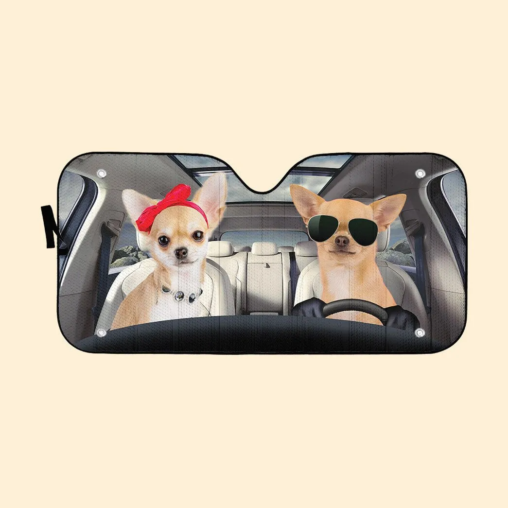 Chihuahua Couple Dog Car Auto Sunshade