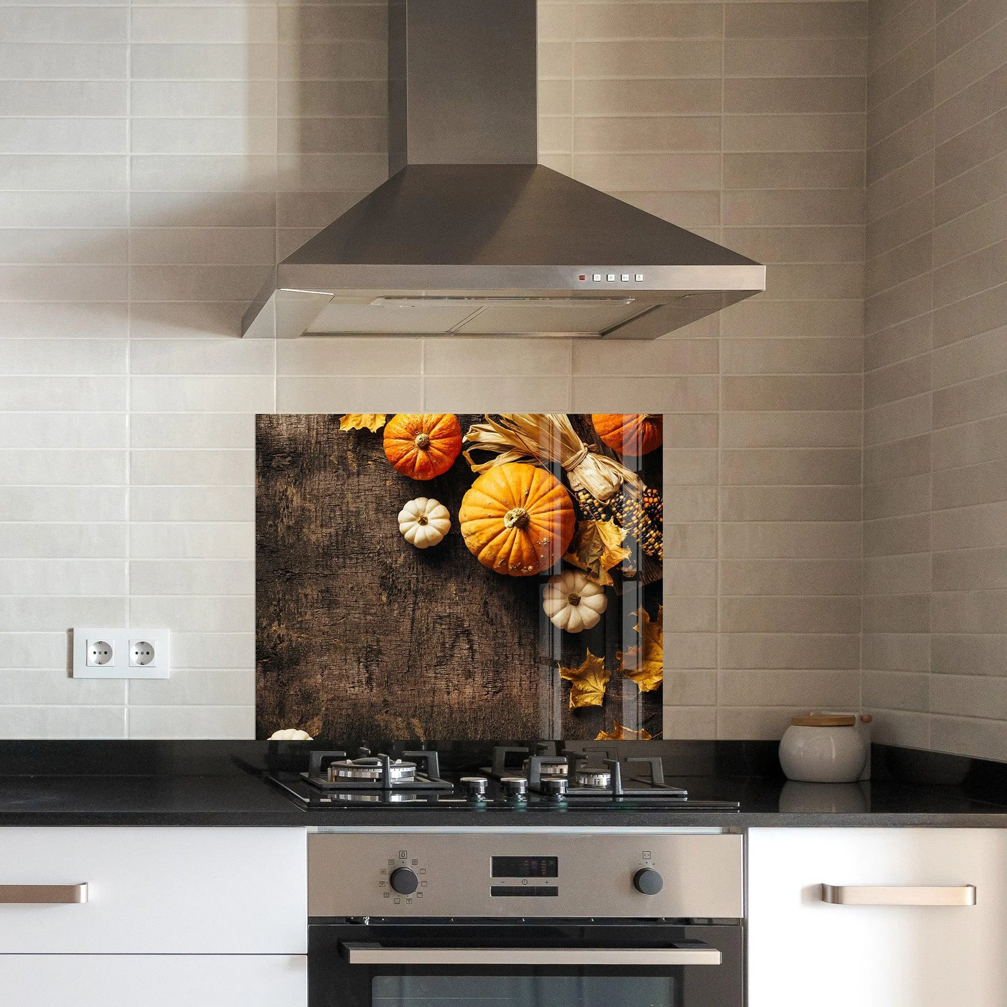 Fall and Pumpkins | Glass Printed Backsplash for your Kitchen