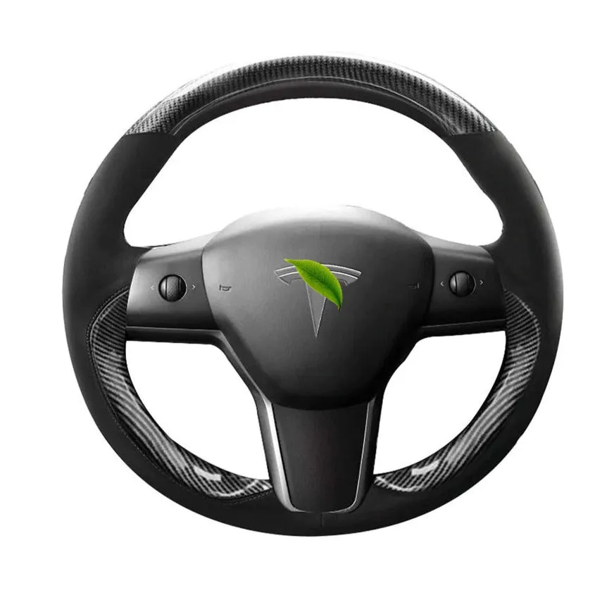 Genuine Leather Steering Wheel Cover for Tesla Model 3 / Y