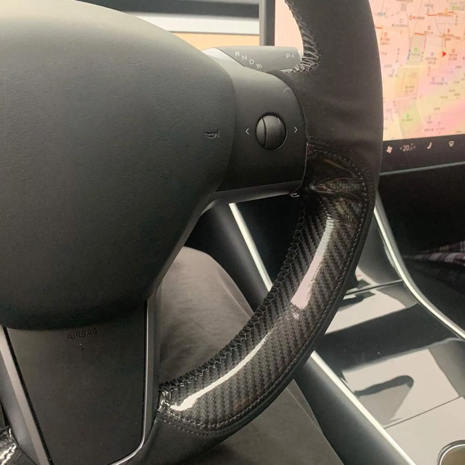 Genuine Leather Steering Wheel Cover for Tesla Model 3 / Y