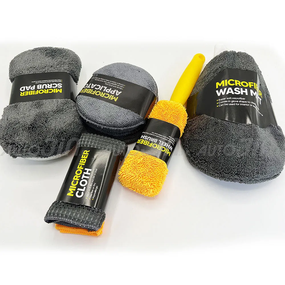 Gladiator Nine Pcs Car Wash Cleaning Microfiber Kit