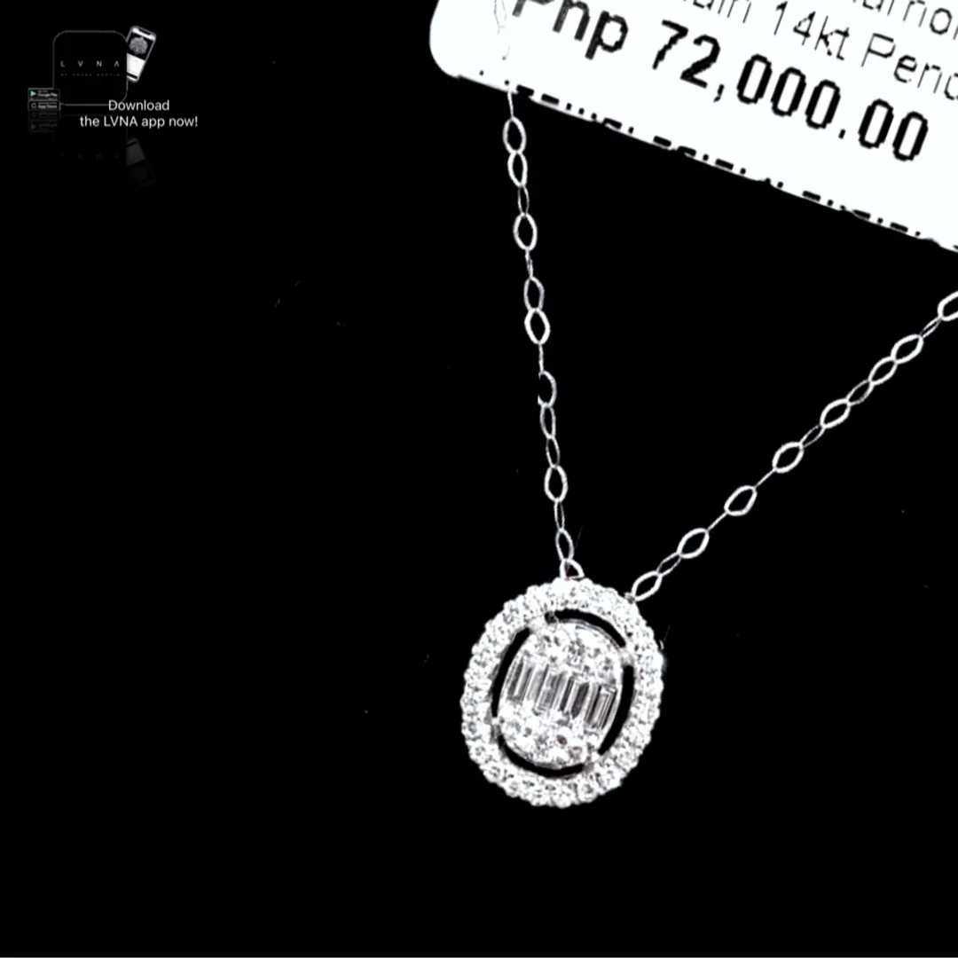 #LoveLVNA | Classic Oval Halo Diamond Necklace 18” 18kt