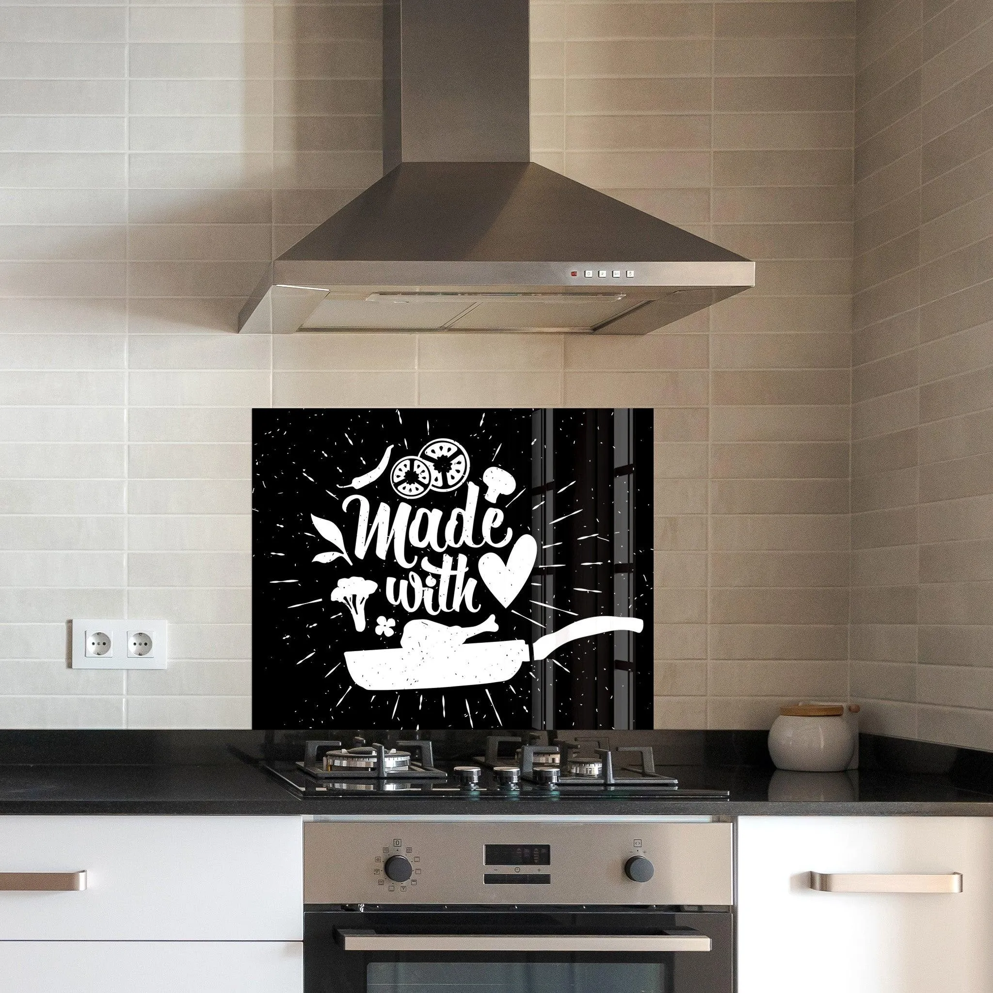 Made With Love | Glass Printed Backsplash for your Kitchen