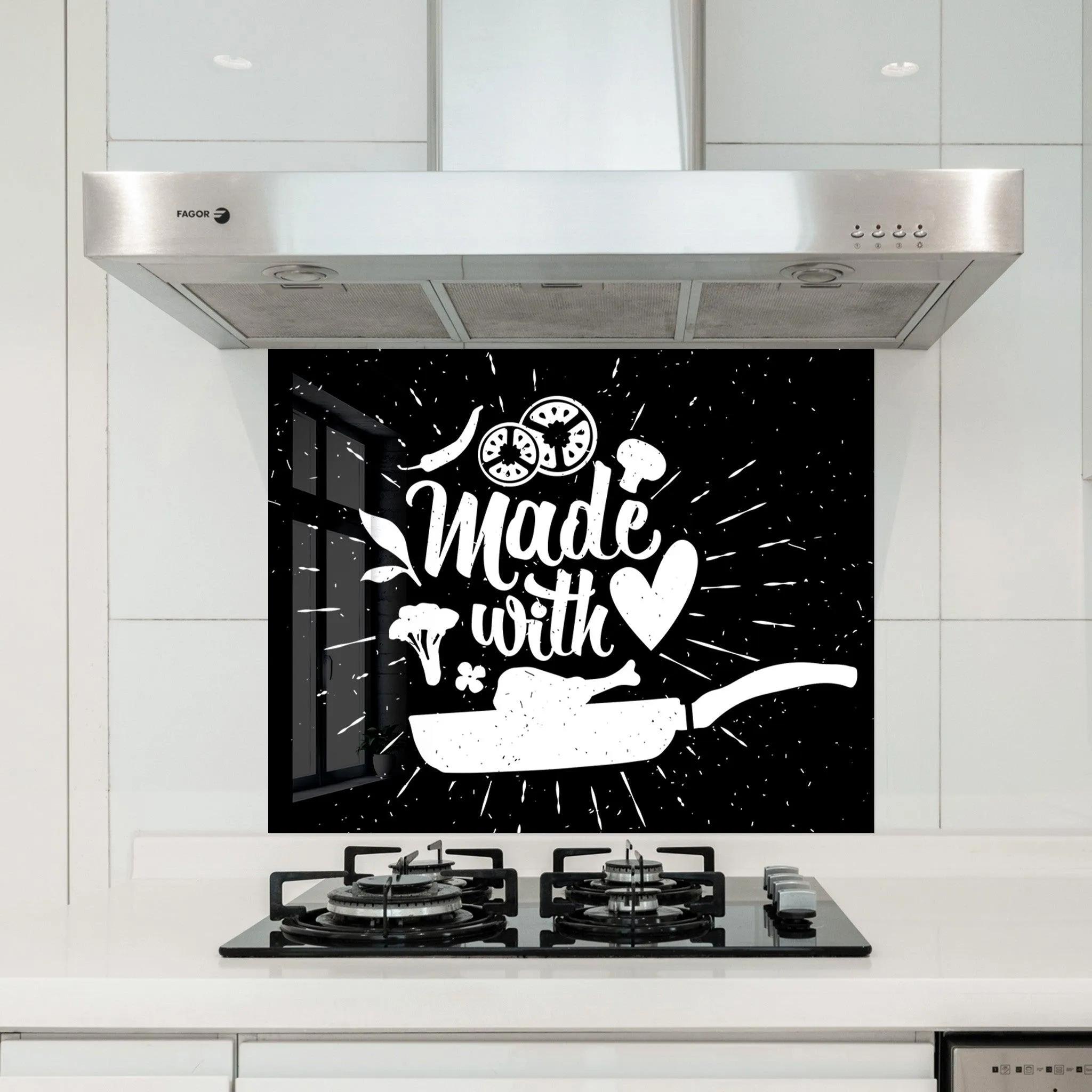 Made With Love | Glass Printed Backsplash for your Kitchen