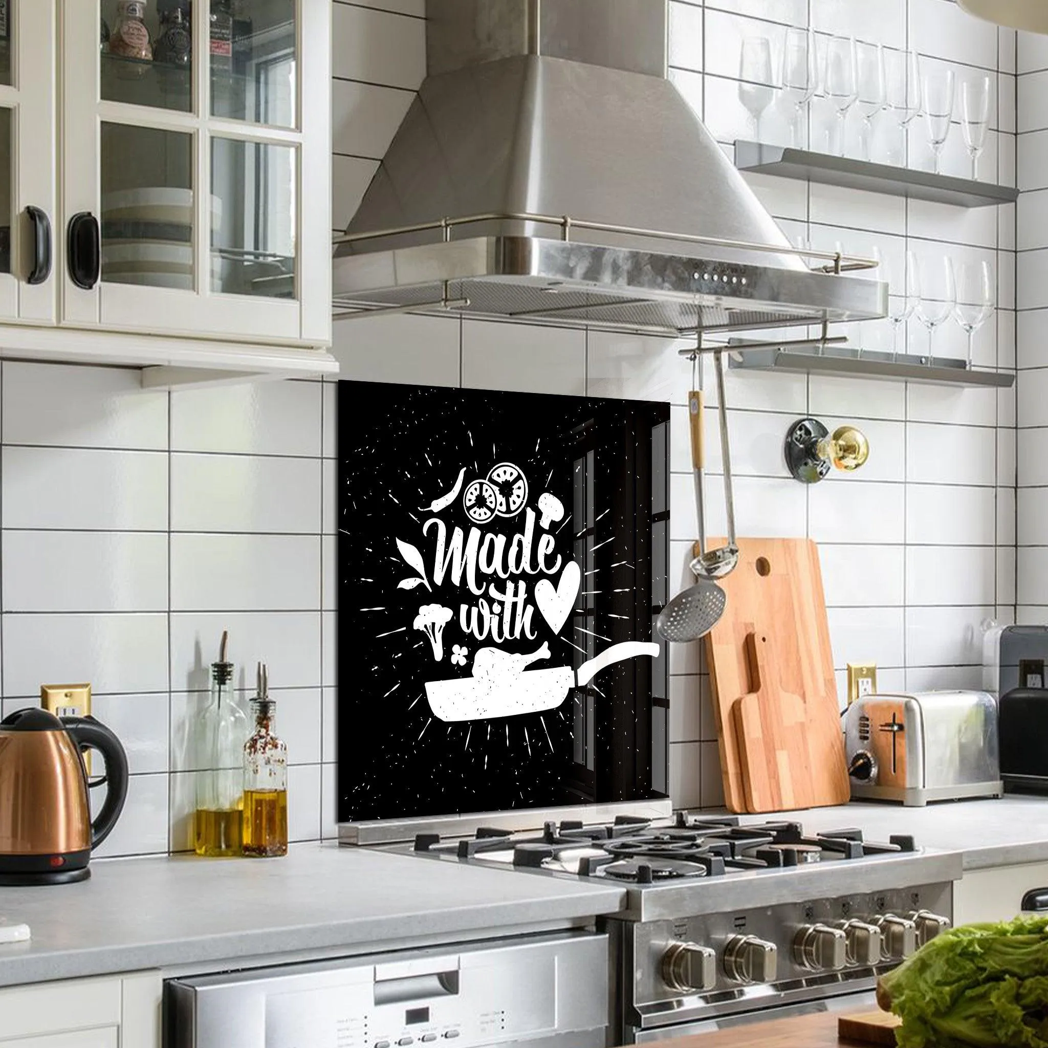 Made With Love | Glass Printed Backsplash for your Kitchen