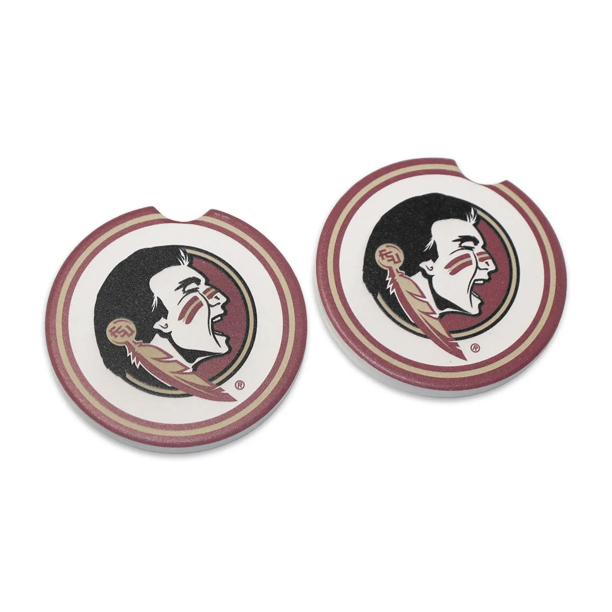 Magnolia Lane Seminole Logo 2pk Car Coasters