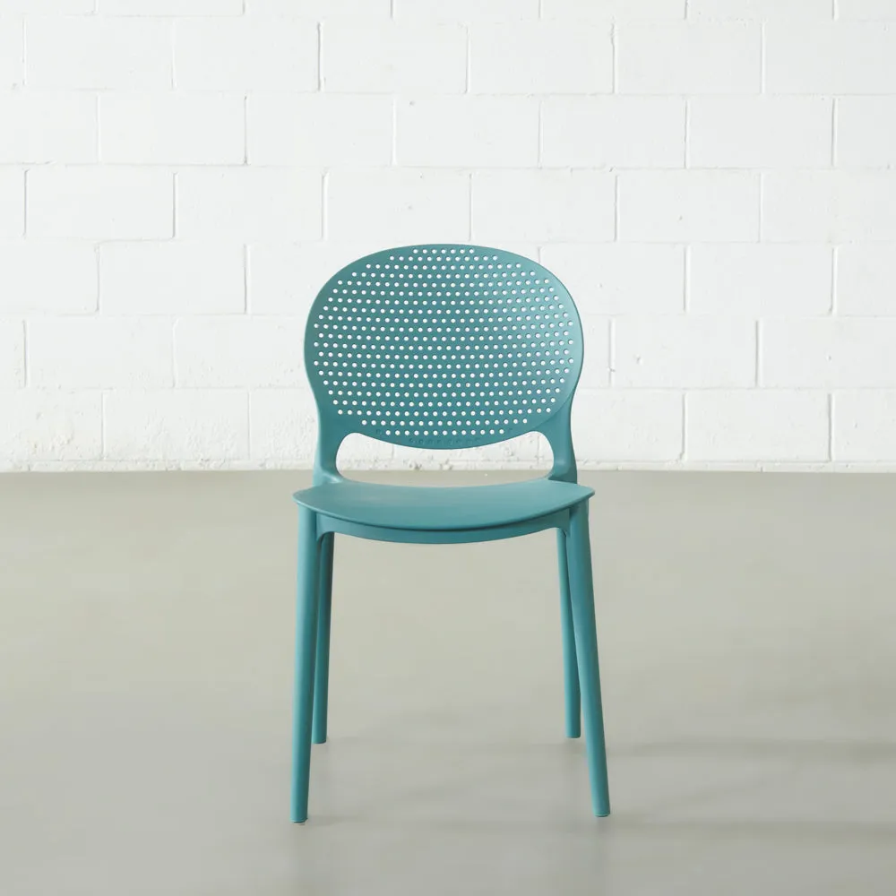 POLKA - Blue UV Resistant Plastic Dining Chair