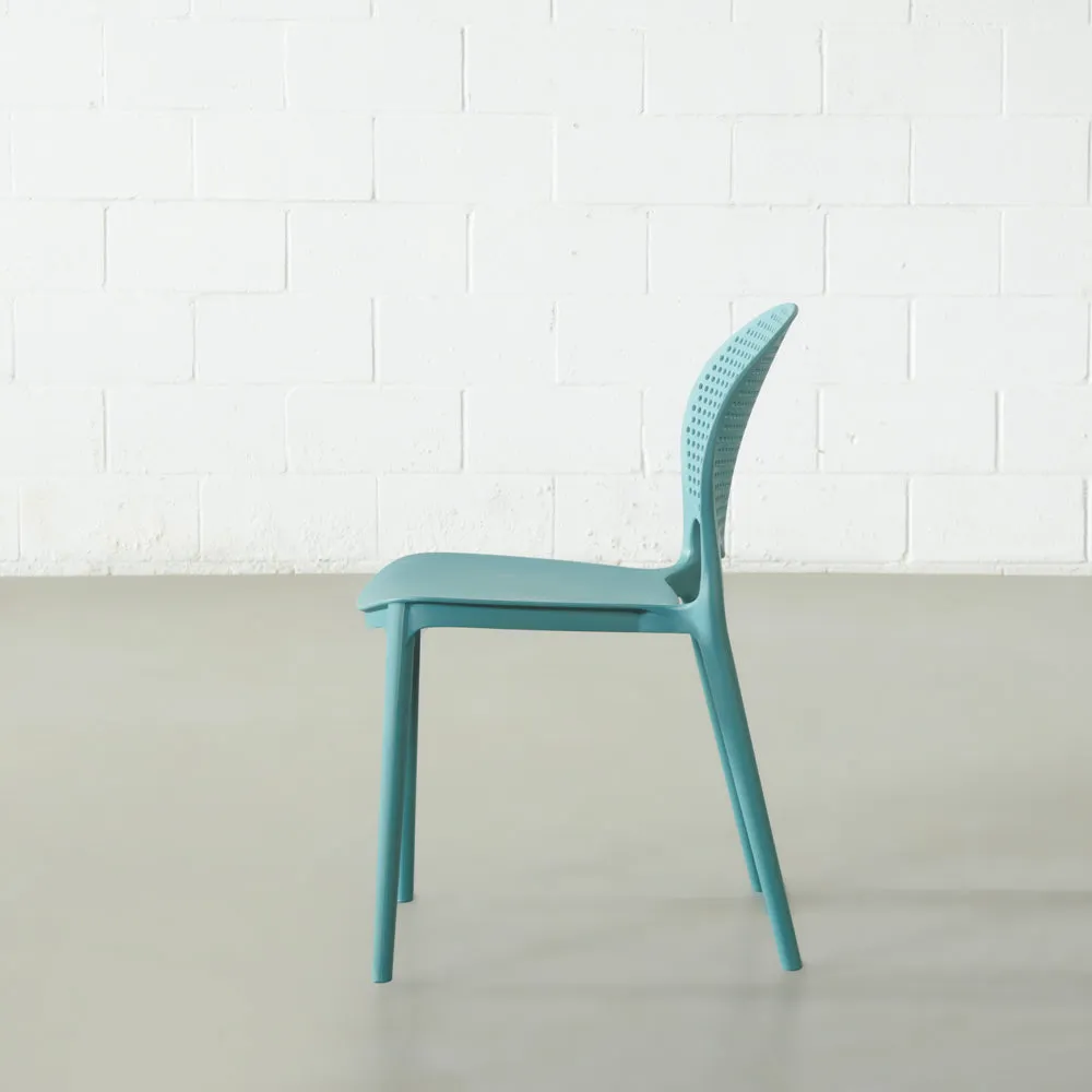 POLKA - Blue UV Resistant Plastic Dining Chair