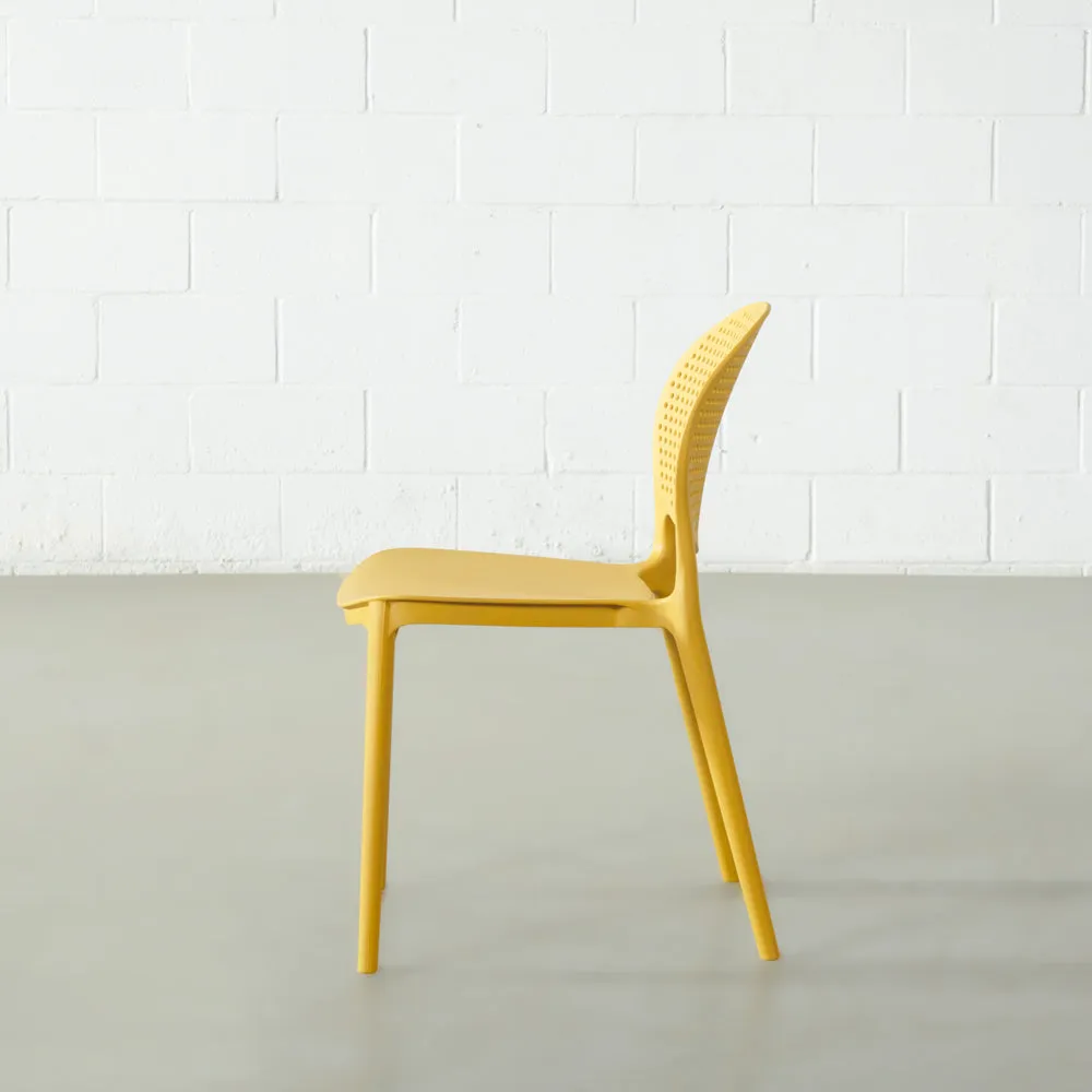 POLKA - Yellow UV Resistant Plastic Dining Chair