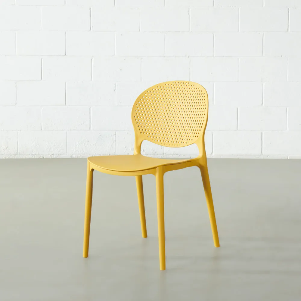 POLKA - Yellow UV Resistant Plastic Dining Chair