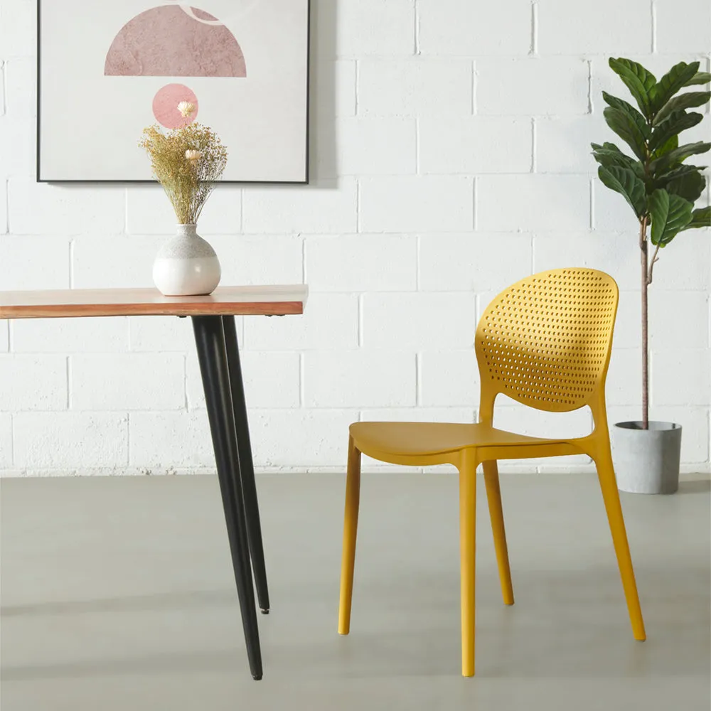 POLKA - Yellow UV Resistant Plastic Dining Chair