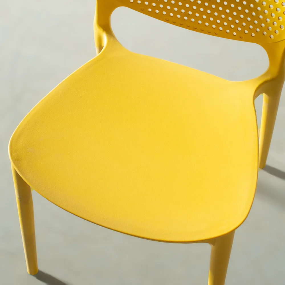 POLKA - Yellow UV Resistant Plastic Dining Chair