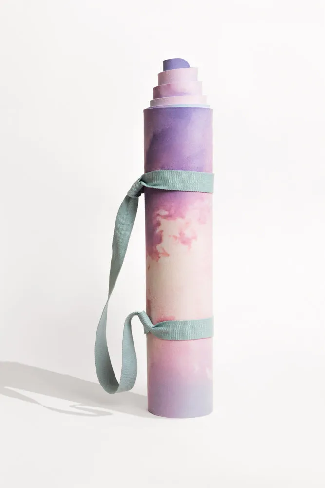 POPFLEX Vegan Suede Yoga Mat in Heart in the Clouds