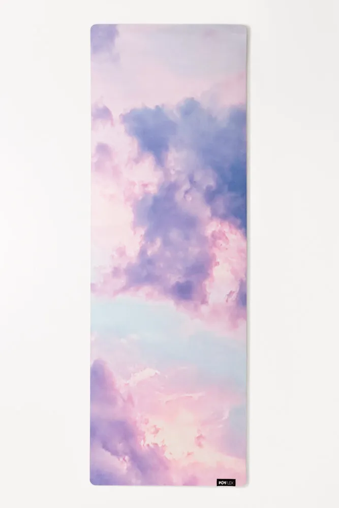 POPFLEX Vegan Suede Yoga Mat in Heart in the Clouds