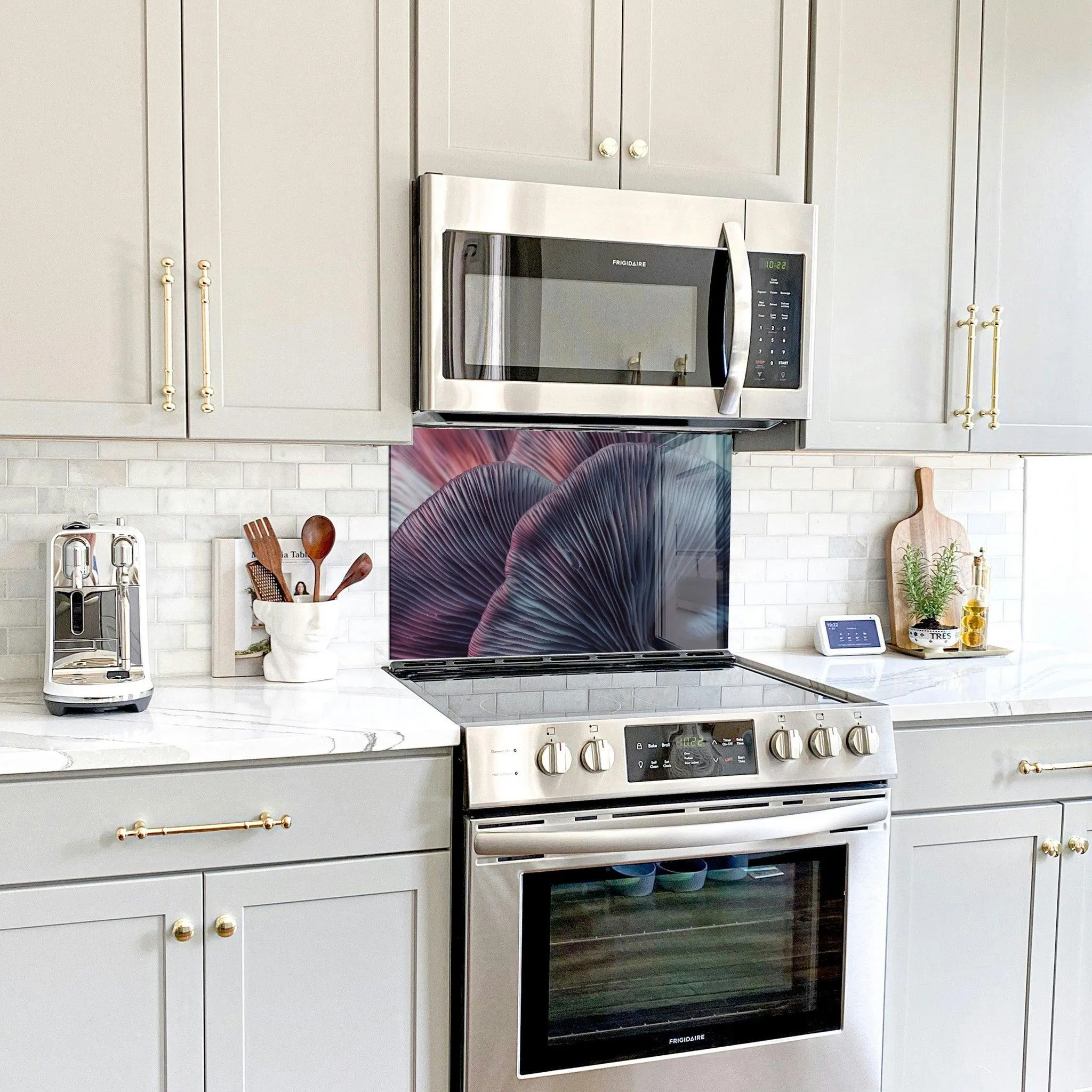 Purple Mushroom | Glass Printed Backsplash for your Kitchen