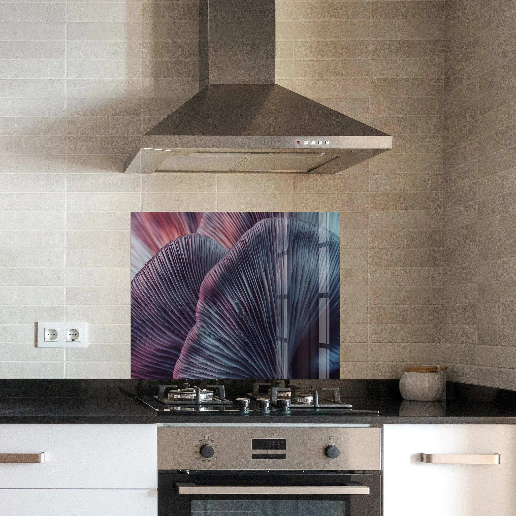 Purple Mushroom | Glass Printed Backsplash for your Kitchen