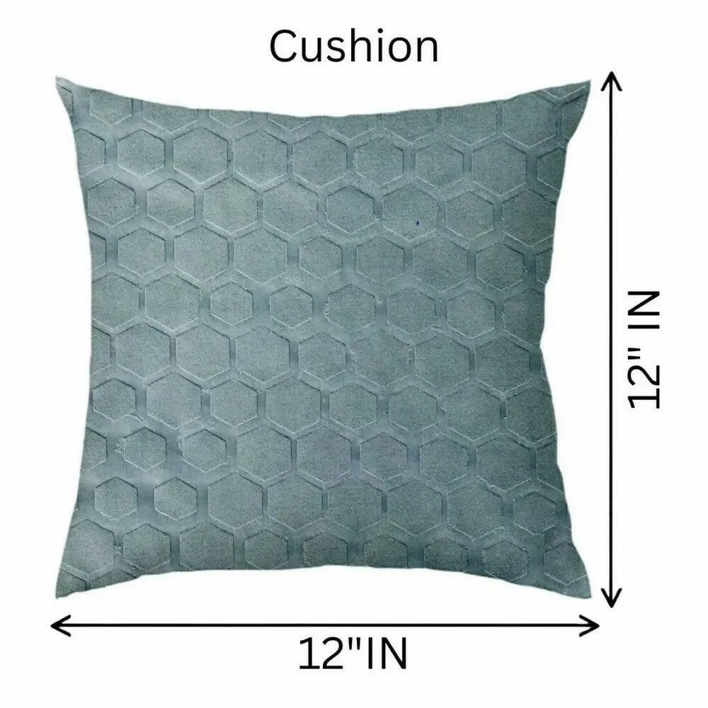 "Luxurious Lushomes Car Cushion Pillows: Neck, Back, and Seat Rest Set of 4 in Embossed Leatherlike Fabric, Grey"