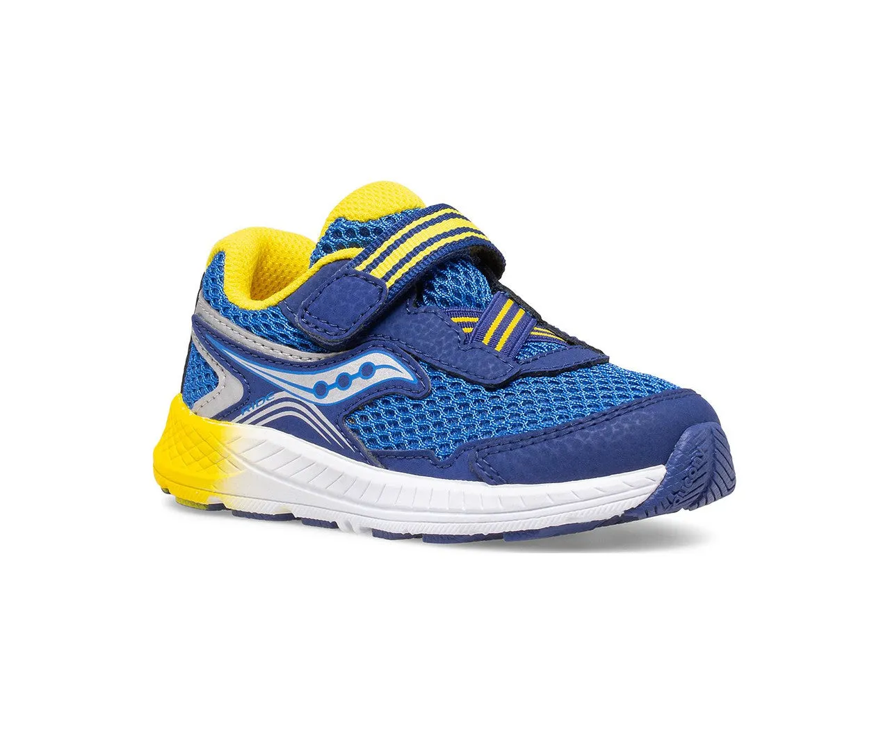 Saucony Toddler/Little Boys Ride 10 Jr. Velcro Sneaker Blue / Yellow