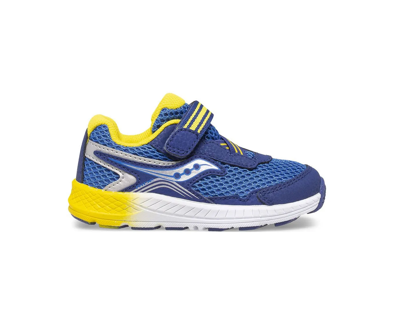 Saucony Toddler/Little Boys Ride 10 Jr. Velcro Sneaker Blue / Yellow