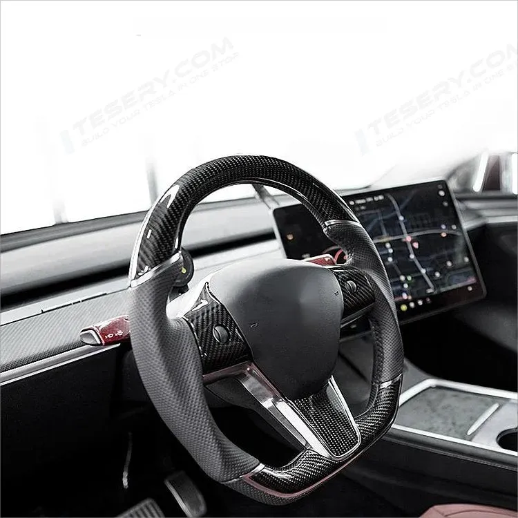 Sport Grip Carbon Fiber Steering Wheel for Tesla Model 3 / Y 【Style 40】