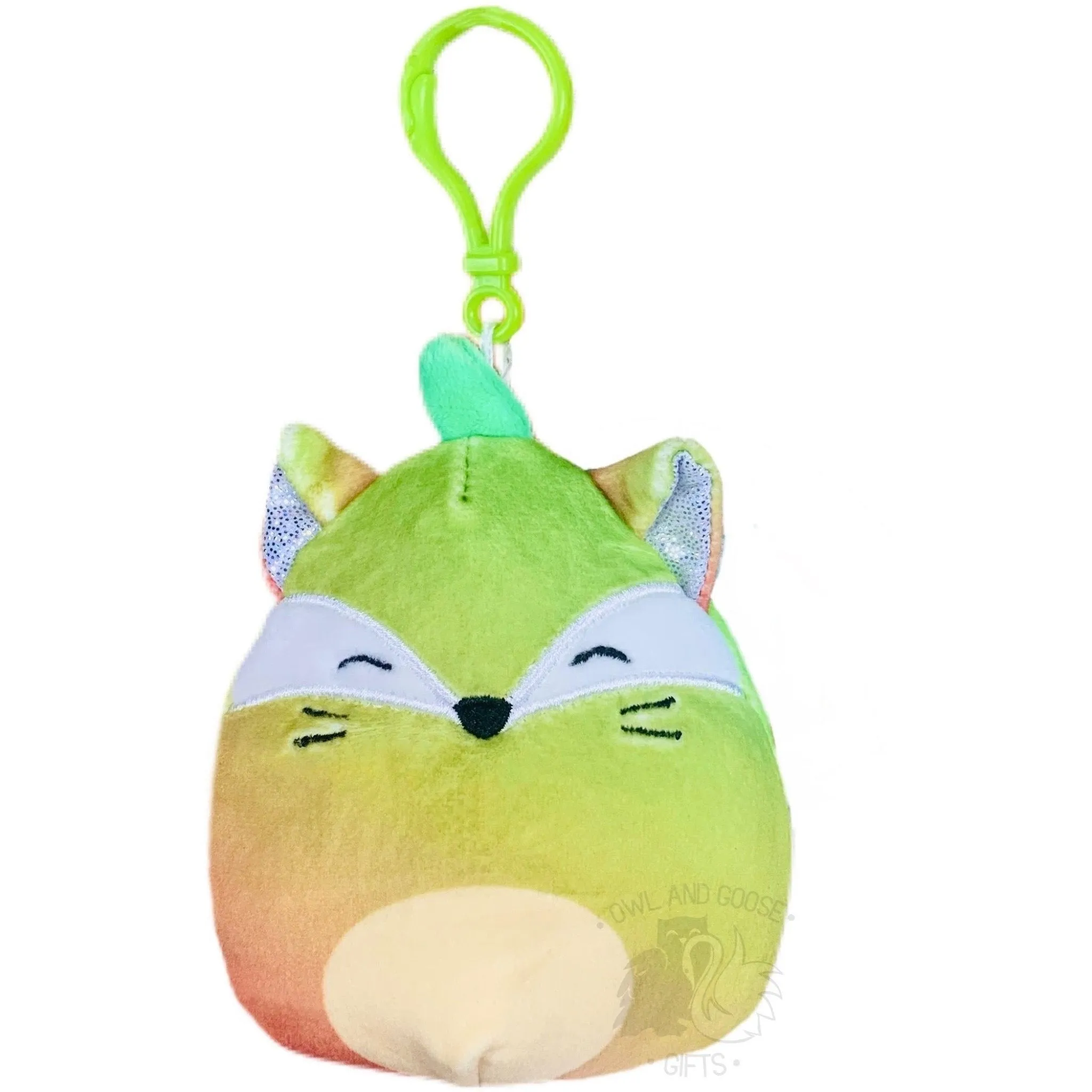 Squishmallow 3.5 Inch Fifi the Fox in Pear Costume Plush Clip