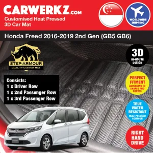 STEP ARMOUR Honda Freed 2016-Current 2nd Generation (GB5 GB6 GB7 GB8) Car Customised 3D Car Mat