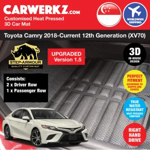 STEP ARMOUR (Version 1.5) Toyota Camry 2018-Current 12th Generation (XV70) Car Customised 5D Car Mat