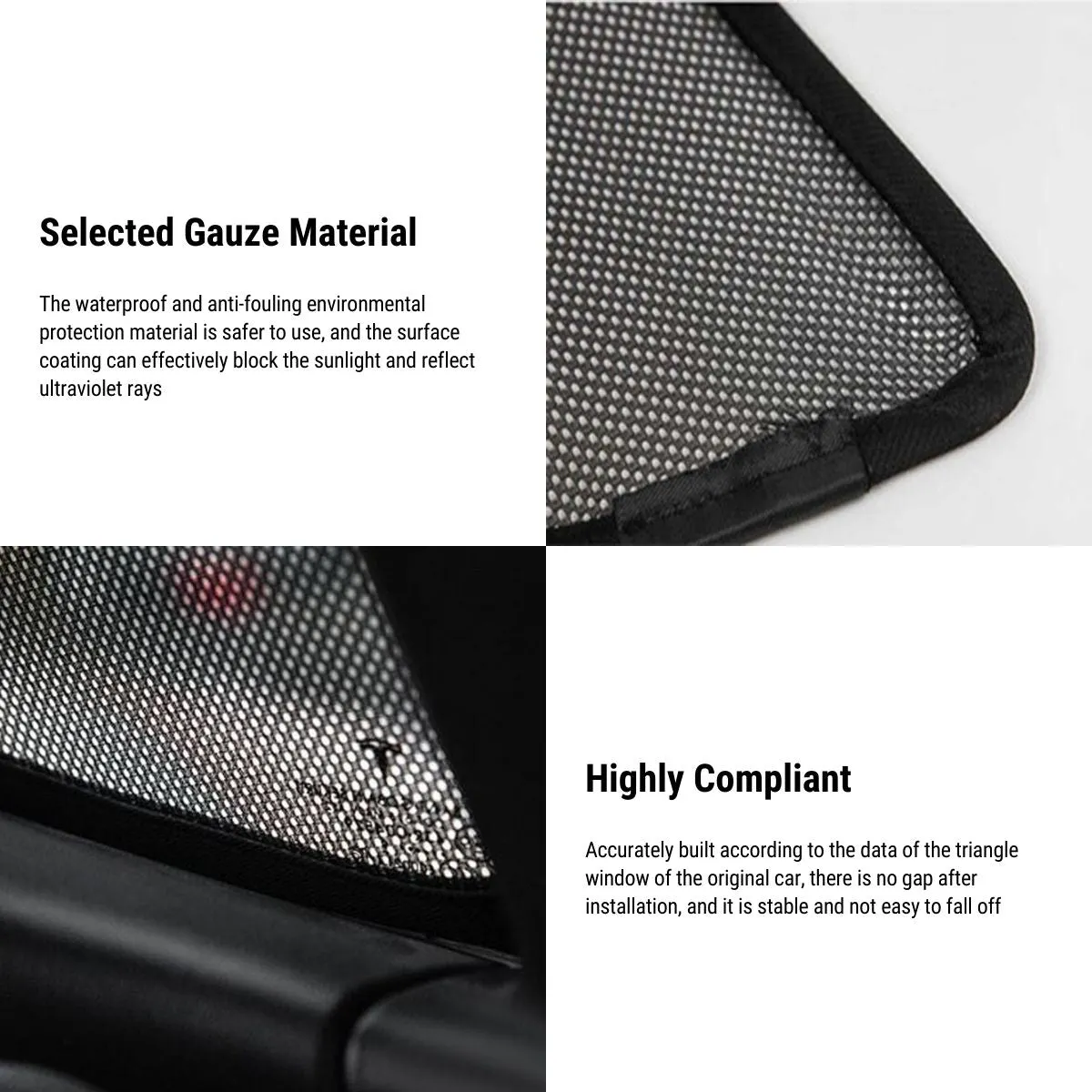 Triangular Window Shades for Tesla Model Y